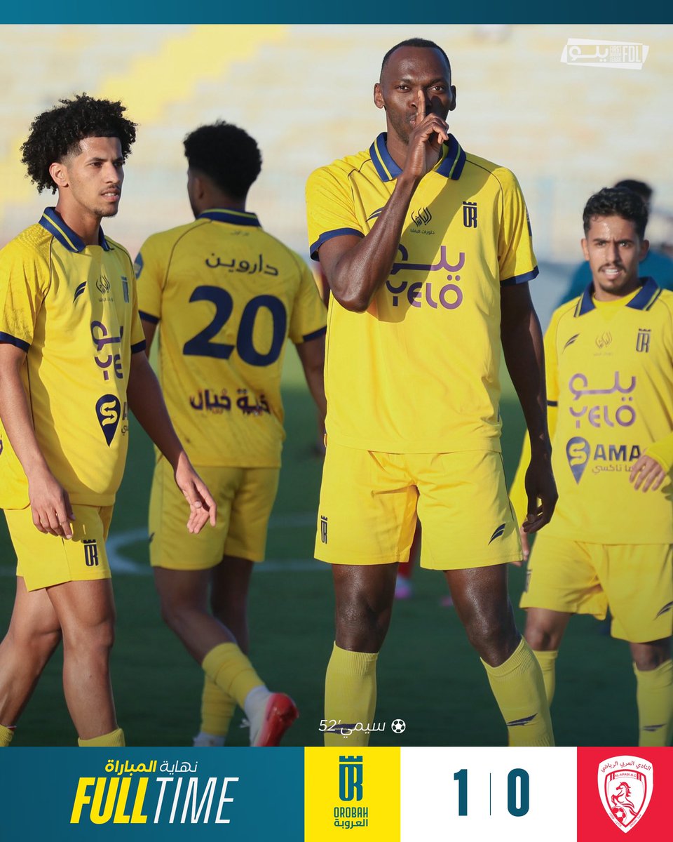 🔚 | نهاية المباراة

العروبة 1 : 0 العربي
⚽️ سيمي  '52

ألف مبروك لمحبي فخر الجوف
💛💚🤩💪🏻

#العربي_العروبة 
#دوري_يلو | #FDL