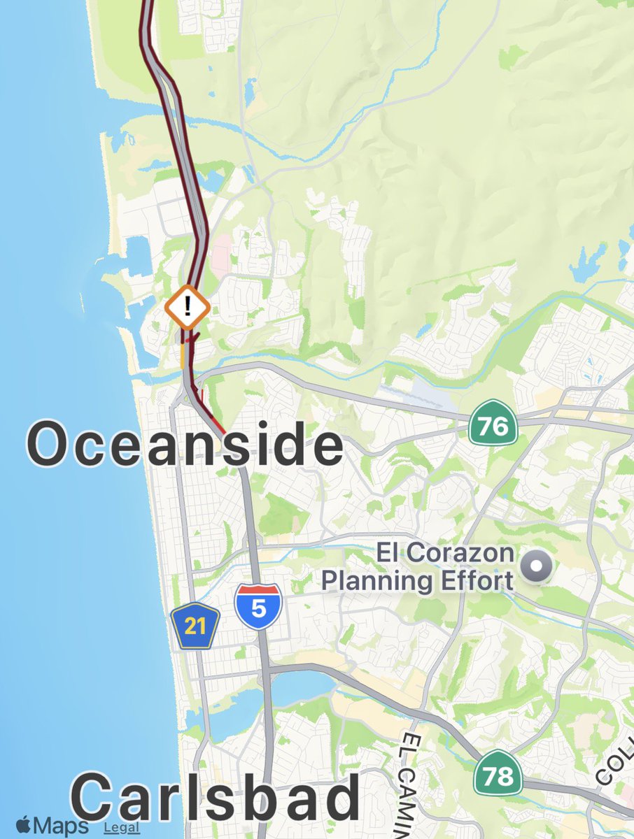 🚨 Traffic Alert – Oceanside 🚨
Both n/b &amp; s/b I-5, north of Harbor Drive, are currently shut down due to police activity. Closure is for an unknown duration.

Please avoid the area, expect delays, and use alternate routes. We will provide updates as soon as they become available