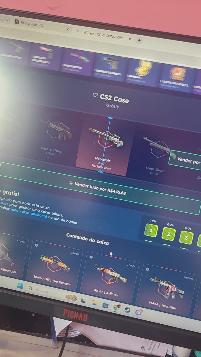 ricksenna20's tweet image. @fkscsgo teu cupom rendeu  hahahahaha botei 12 pilas e tirei uma glock de 20, dps fiquei abrindo caixa gratis e veio essa pancada