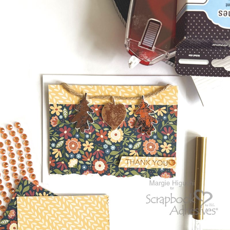 Add a Banner to your Card! 🍂 We have pre-cut foam shapes to add foil, glitter + even embossing powder (yes, it's heat resistant!). @ilscraps creates a shiny card w 3D Foam Leaves on this Leaf Banner Thank You Card. ✨ See a tutorial + video 🎥 👉 buff.ly/HUwubaz