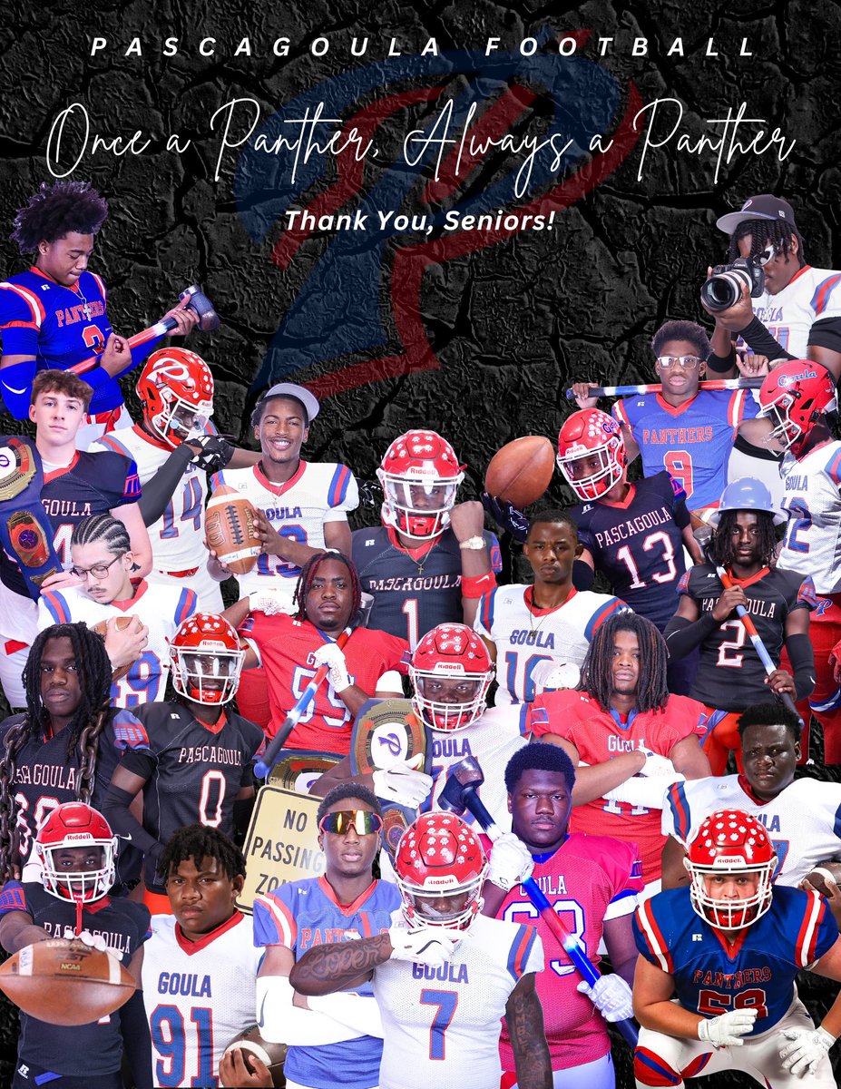PascagoulaFB's tweet image. Seniors - Thank you for the memories! May God bless you all in your next chapter.

Never forget - “Once a Panther, Always a Panther”

#WeGoula #PantherPride