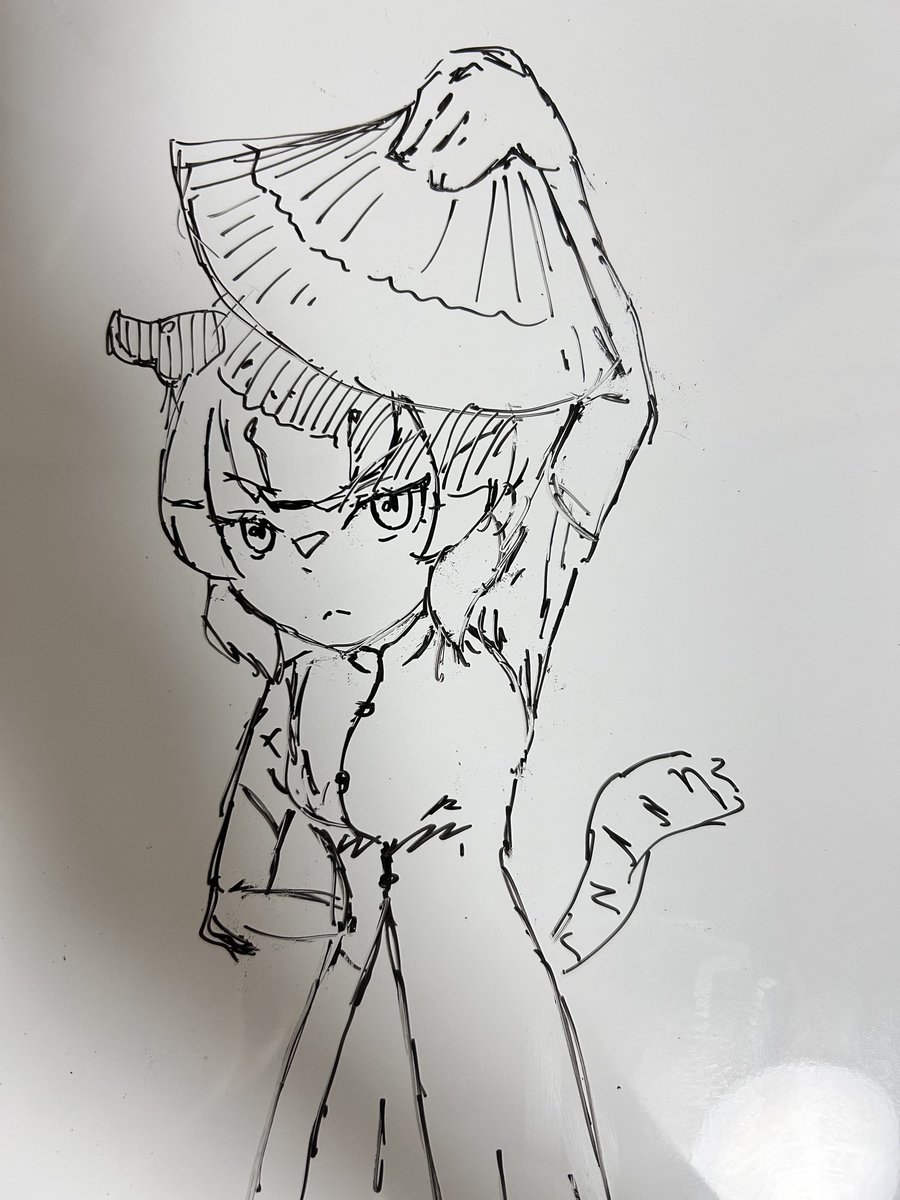 ウンピョウ＋アオザイ　落描き