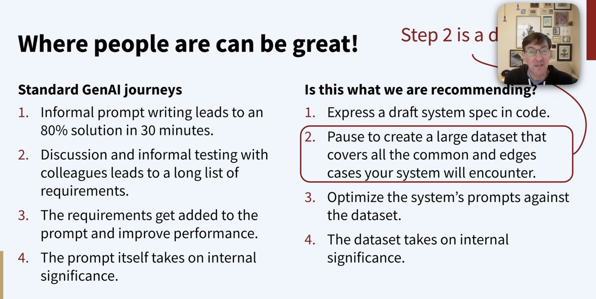 Liked this honest take on prompt optimizers bc the tone reminds me of the parts of academic discourse I enjoyed most. In its better moments it welcomes open debate of ideas and is honest about the unsolved parts of the problem. The slide in the screenshot makes the key point IMO.