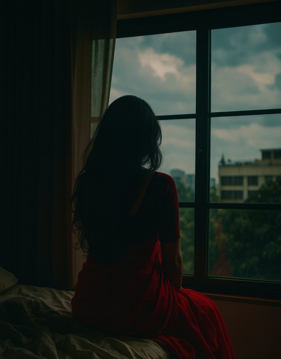 vijayaksharma's tweet image. खिड़की के पास बैठी..आकाश में छाए बादलों को देखते हुए वो जैसे अपने भीतर के किसी भूले हुए मौसम को छू रही हो।

उसके मन में एक ही नाम गूंज रहा था..
“शिव…”
ना कोई प्रार्थना,ना कोई मंत्र..
बस उनका नाम,जो उसके भीतर धड़कन की तरह बस गया था।

कभी वह उनसे शिकायत करती,कभी मुस्कुरा देती,कभी…