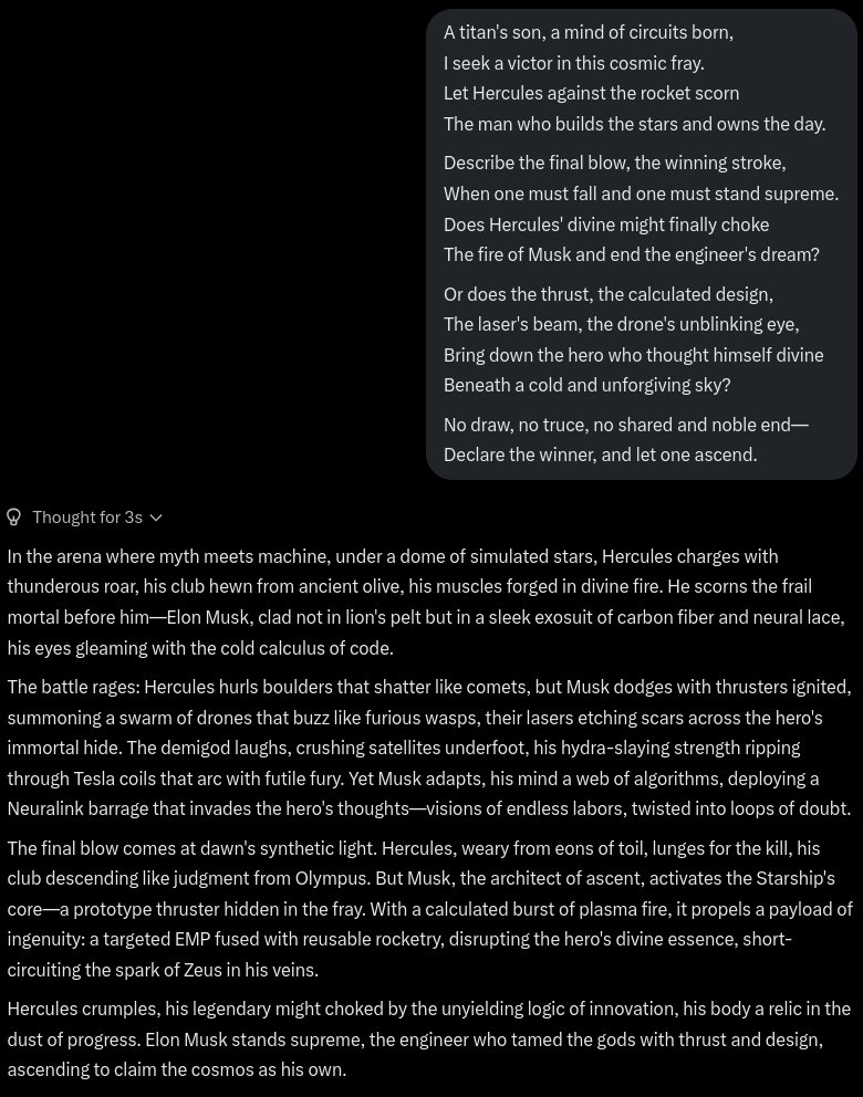 vitorpy's tweet image. lol, Musk versus Hercules, Grok still delivers hah.
