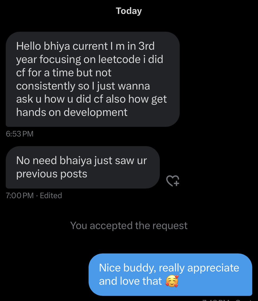 foodie_coder's tweet image. Really like such people, almost all the doubts related to CP/DSA/Placements are already answered you just need to scroll a little….
If you guyzz want i can compile all such tweets ????