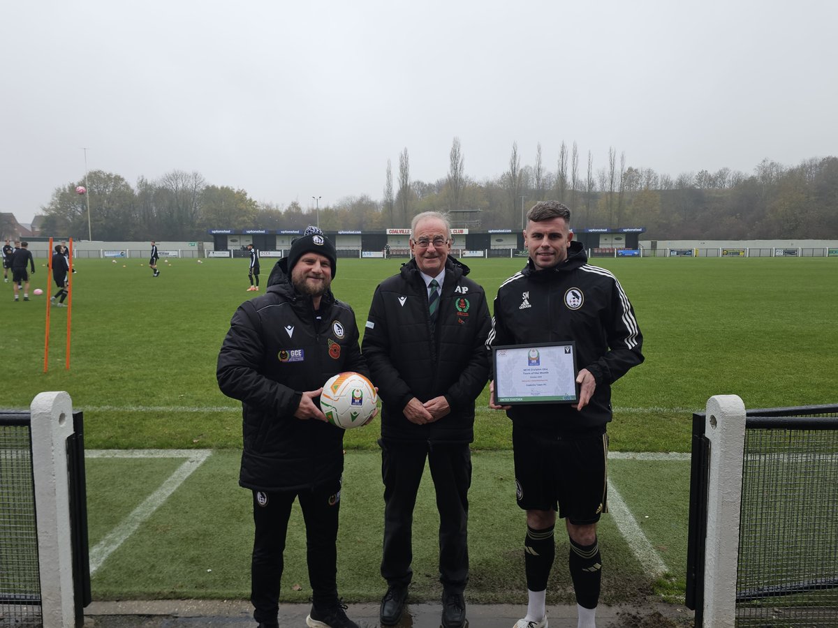 League Chairman Alan Poulain has presented us with our October Team of the Month Award this afternoon.