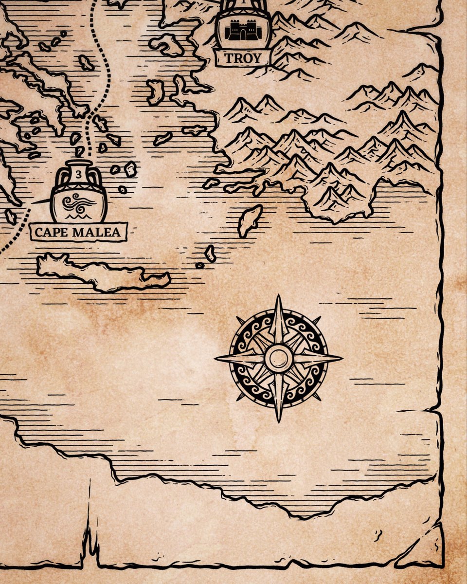 MapEffects's tweet image. Compass done!

I decided to incorporate the classical Greek wave design around the outside, which felt appropriate for The Odyssey. I also made the points of the compass to resemble spear heads as it was such a popular weapon during the Bronze Age.

The spear needs more love!