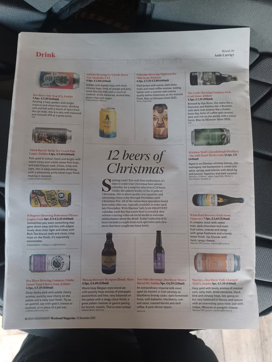 martinsfairview's tweet image. Our Irish Craft Beer Advent Calendar has been featured in the Irish Independent! 🎄🍺
Packed with 24 Irish craft brews—seasonals, exclusives &amp;amp; festive favourites.
Limited stock left! 👉 martinsofflicence.ie/products/marti…
#IrishCraftBeer #AdventCalendar #SupportLocal
