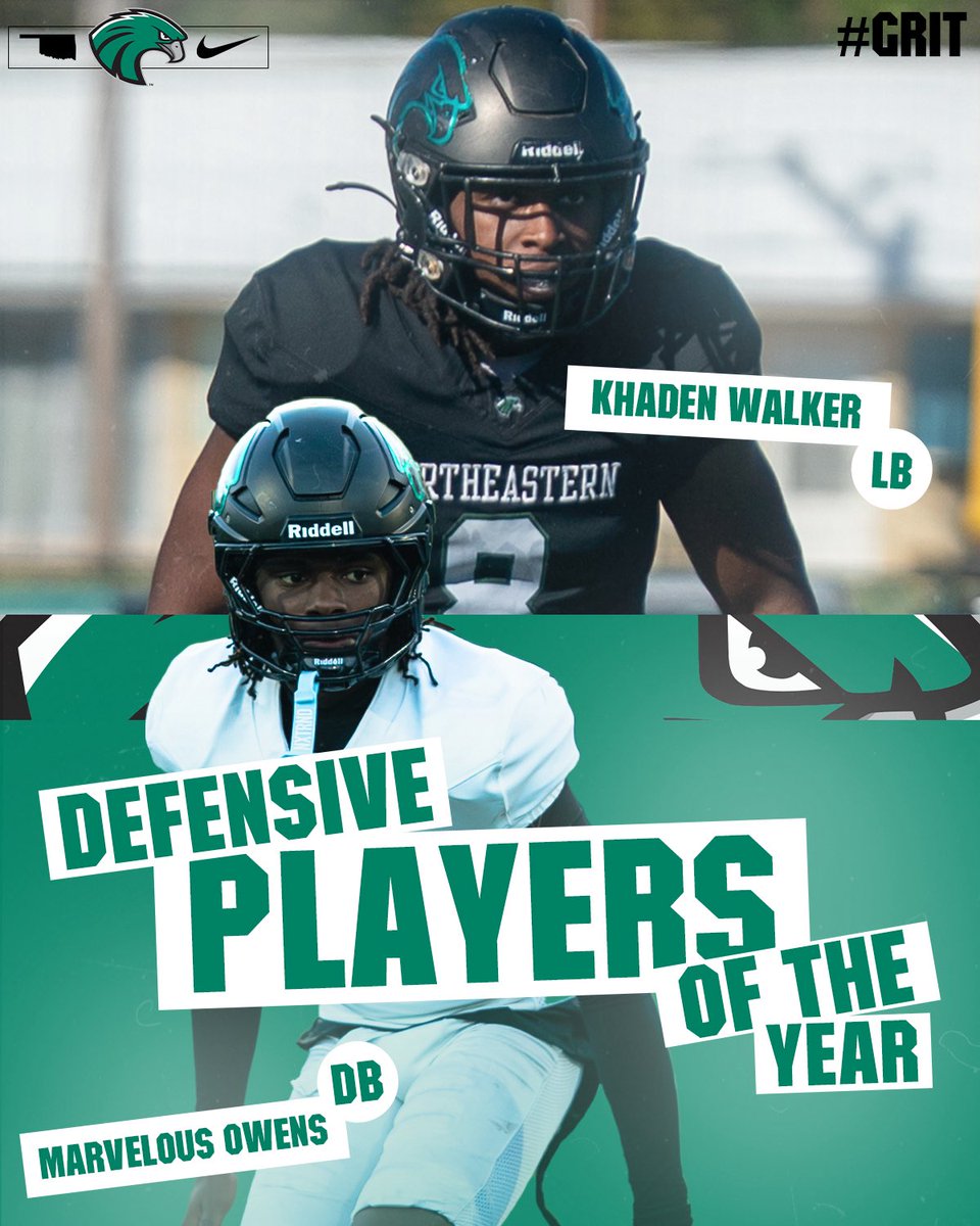 Congratulations to our defensive players of the year👏🦅

DB: Marvelous Owens
LB: Khaden Walker 

#HawksRise | #Come2TheQuah