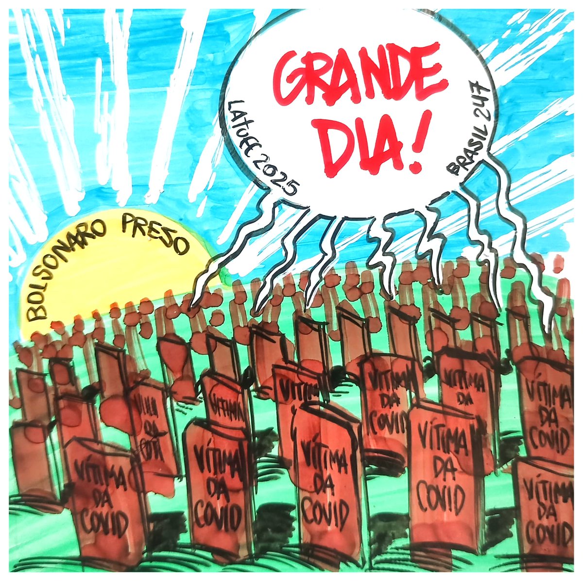 Em memória das 700 mil vítimas da Covid, um grande dia! Mais uma charge de <a href="/LatuffCartoons/">Carlos Latuff</a> para o <a href="/brasil247/">Brasil 247</a>