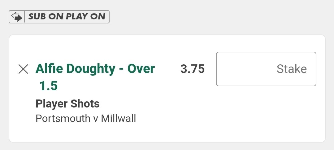 cashingpropss's tweet image. Portsmouth vs Millwall 🏴󠁧󠁢󠁥󠁮󠁧󠁿🏴󠁧󠁢󠁥󠁮󠁧󠁿

Alfie Doughty Over 1.5 shots @ 3.75
(Bet365)

Alfie Doughty Over 0.5 Shots on target @ 6.25
(Betmgm)

Doughty is starting at LM/LW and should see way more shooting volume , books haven't taken this into account. The SOT line is insanely high.