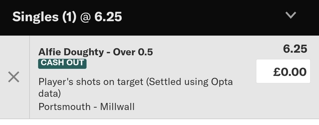cashingpropss's tweet image. Portsmouth vs Millwall 🏴󠁧󠁢󠁥󠁮󠁧󠁿🏴󠁧󠁢󠁥󠁮󠁧󠁿

Alfie Doughty Over 1.5 shots @ 3.75
(Bet365)

Alfie Doughty Over 0.5 Shots on target @ 6.25
(Betmgm)

Doughty is starting at LM/LW and should see way more shooting volume , books haven't taken this into account. The SOT line is insanely high.