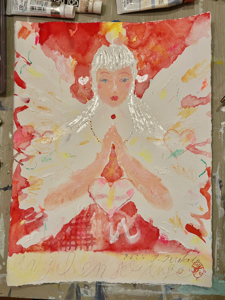 寺門孝之氏　絵画　天使の画家 鬼笑い情報です。 寺門孝之新作絵画展「絵んじぇる縁じぇる」 ピン