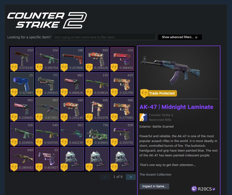 R20_cs's tweet image. Drop your Trade Links, to win some CS2 Skins🎁

Will Deliver as soon as the skins are off trade lock

Active giveaways Live on Twitch/R20cs