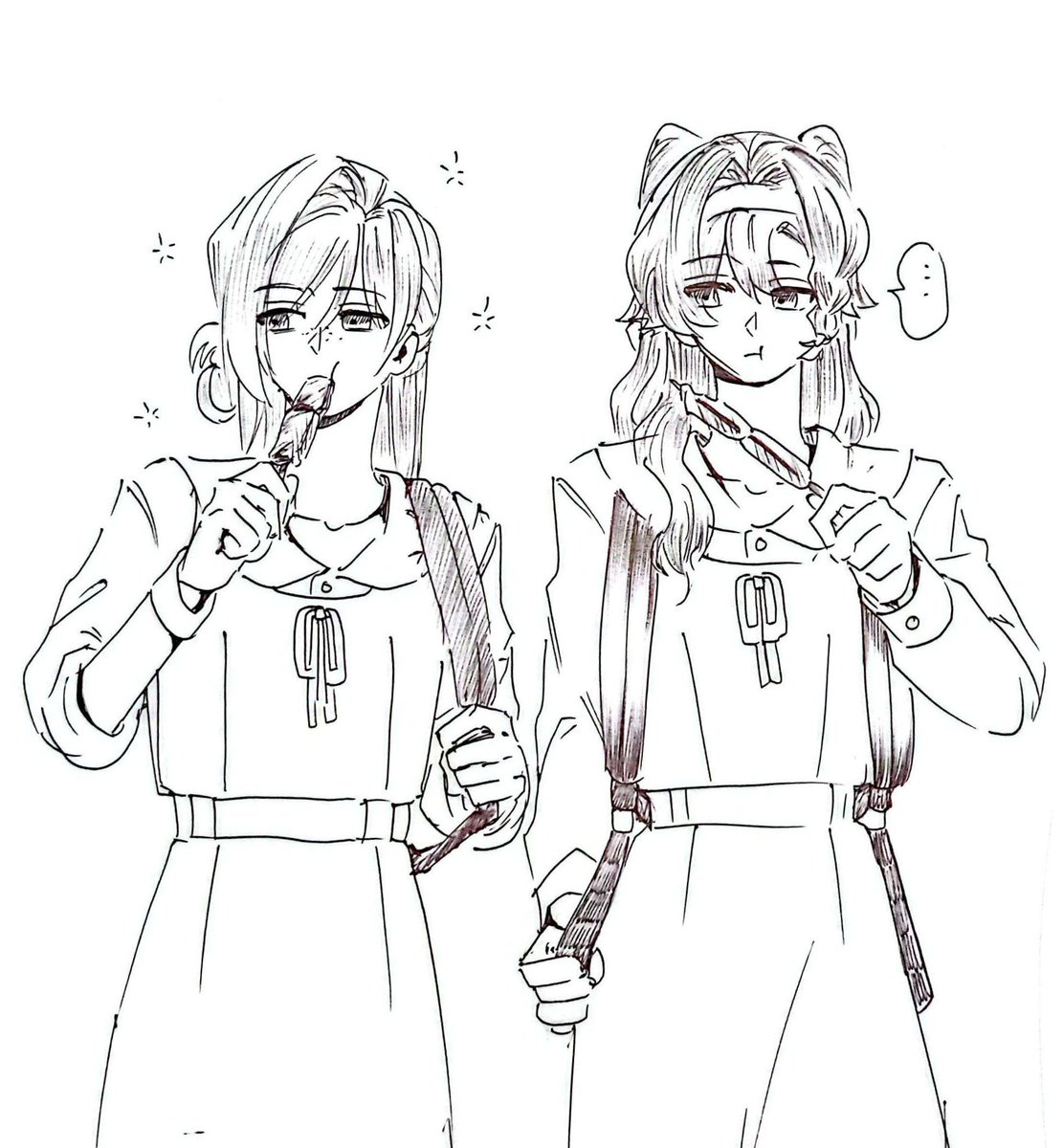 jinsutaadraws's tweet image. Turon and dang-dang que on the way home

#Reverse1999 #Vernetto