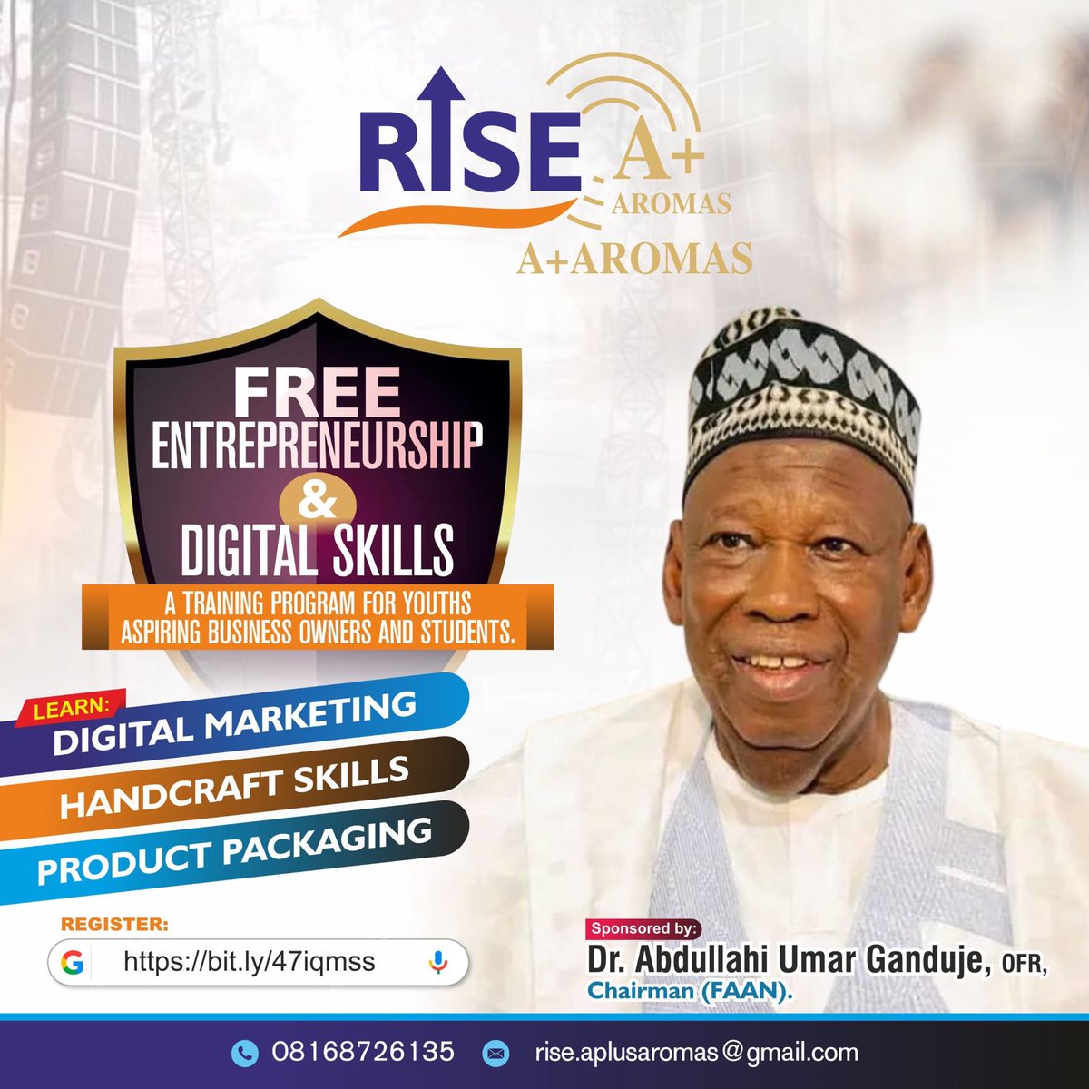 RISEaplusaromas's tweet image. We’re live!
Excited to launch RISE – a free program in  DIGITAL MARKETING,HANDCRAFT SKILLS,PRODUCT PACKAGING. 🚀✨

📅 Registration is open now – spaces are limited!
docs.google.com/forms/d/e/1FAI…
Learn, Earn &amp;amp; Thrive 

#RISEwithaplusaromas #FreeLearning #digitalskills