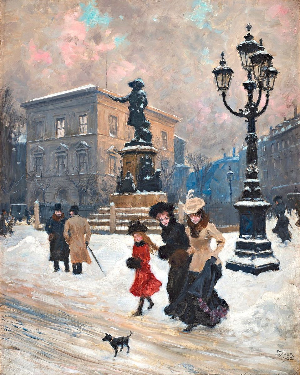 Pedestrians in front of the statue of 
Niels Juel in Copenhagen 1902
Paul Gustave Fischer (Danish Artist)