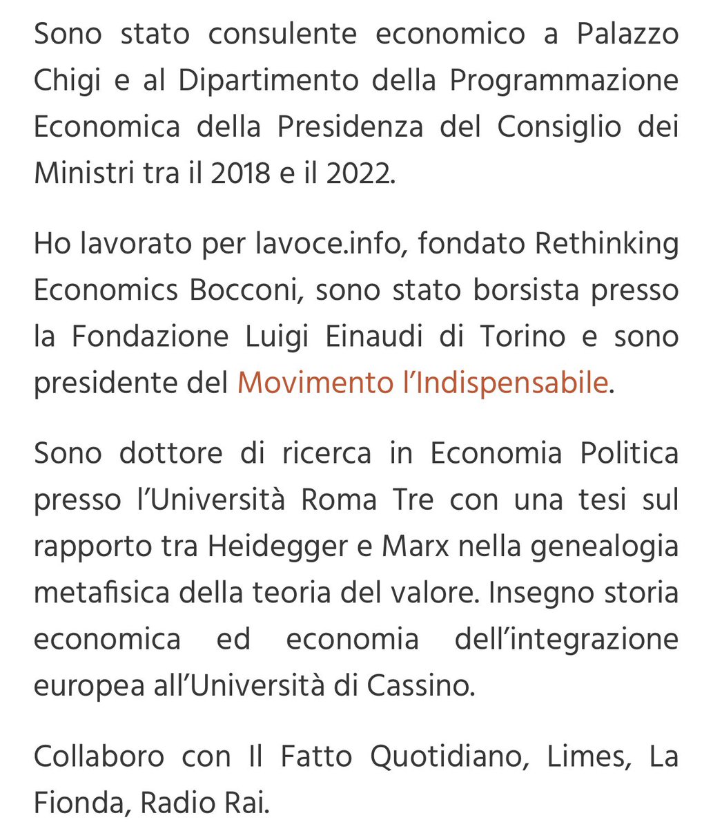 phd_stranameme's tweet image. Leggo che è stato consulente economico a Palazzo Chigi e al Dipartimento Programmazione Economica della Presidenza del CdM (2018/2022).
Probabilmente è stato scelto per il suo curriculum di razza visto che ha ben UNA pubblicazione con zero citazioni DOPO UN DOTTORATO di ricerca.