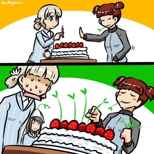 デコレーション
#週末ガルパンお絵描き120分一本勝負 
#週末ガルパンお絵描き120分一本勝負20251122
お題「ミッコ」
#ミッコ生誕祭2025 
#ミッコ生誕祭
ミッコ、お誕生日おめでとう‼️🌱🌱🎂🌱🌱 