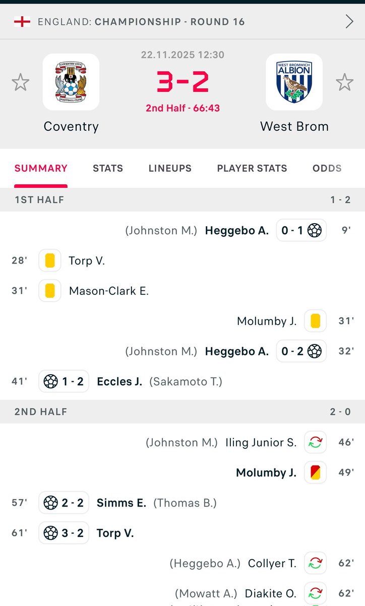 2 nil down 3-2 up, the fucking pigeons fucked it up!! #wba