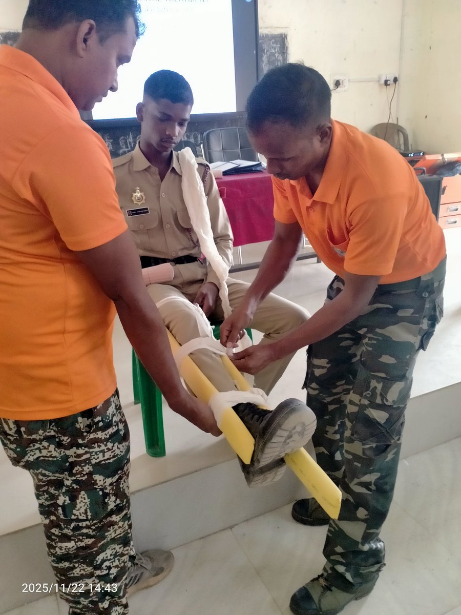 Today Training/Teaching by District ODRAF Team to NCC Cadets/ Students of PM Shri Govt High School Karanjia