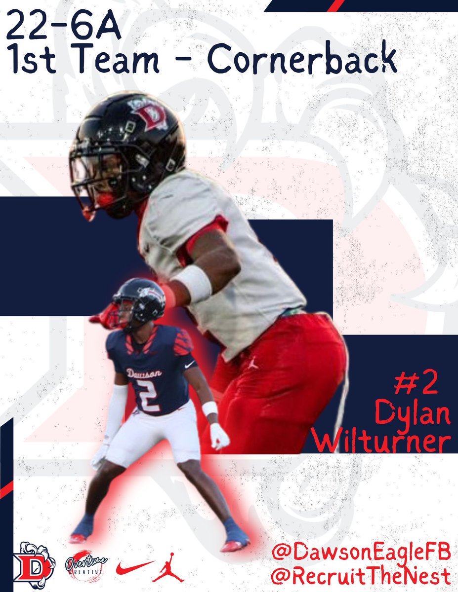 RecruitTheNest's tweet photo. Congratulations to District 22-6A 1st Team Corner, Dylan Wilturner! #FAMILY https://t.co/Ejvhk5o5G7
