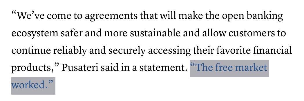 mikulaja's tweet image. The irony of JPMorgan Chase, the country&apos;s largest bank &amp;amp; a beneficiary of gov&apos;t-sponsored safety net (deposit insurance, FHLBs, Fed discount window, etc.) &amp;amp; being too big to fail, saying &quot;the free market worked&quot; as it forces open banking fees on consumers...