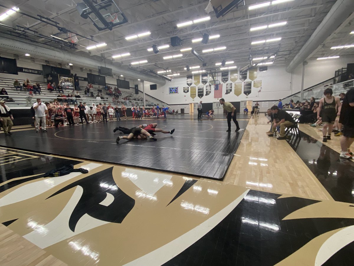 DHS_Broncos's tweet photo. Bronco Wrestlers on the mat this morning in the Super Bronco Duals! Let’s go Broncos! #GoBroncos https://t.co/cKEZ9QUbrn
