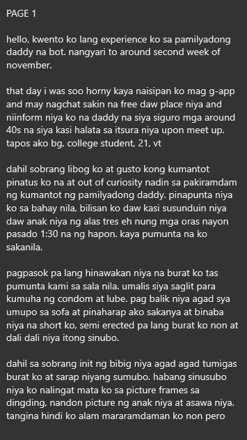 AlterOfan83223's tweet photo. Pamilyadong Daddy na Bot ang Nagpasaya sa Aking Pagkalalaki

Page 1
Sender: Taga Kabilang Bayan

#ConfessionOfanAlter686
#MarriedMan #cheatinghusbands https://t.co/K3S2LmzlGF