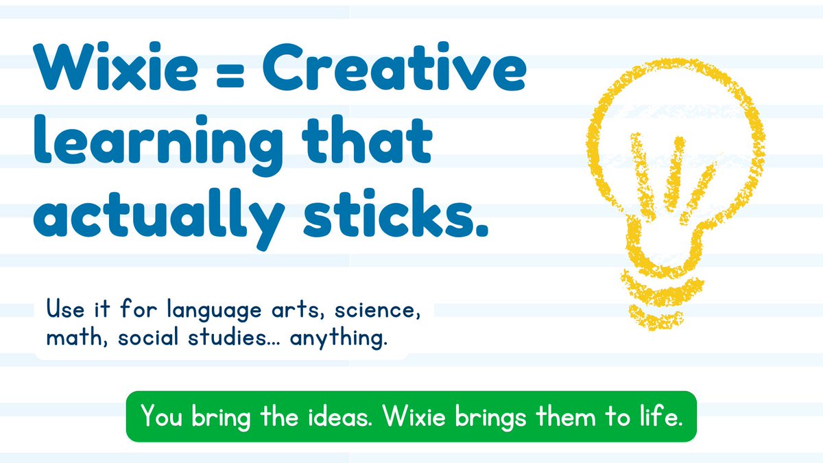 Wixie_T4L's tweet image. Imagine assigning a lesson and getting back creative projects instead of blank stares.

Wixie = creative learning that actually sticks. Use it for language arts, science, social studies… anything.

 wixie.com/?mtm_campaign=…