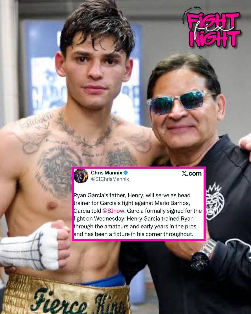 FightNightFix's tweet photo. This is the best possible move for @RyanGarcia I have all the respect in the world for Derrick & James, but I think having Henry back in Ryan’s corner is going to really pull him back to the top where he belongs.
#fightnightfix | #garciabarrios | #boxingnews https://t.co/3k41OAfz64