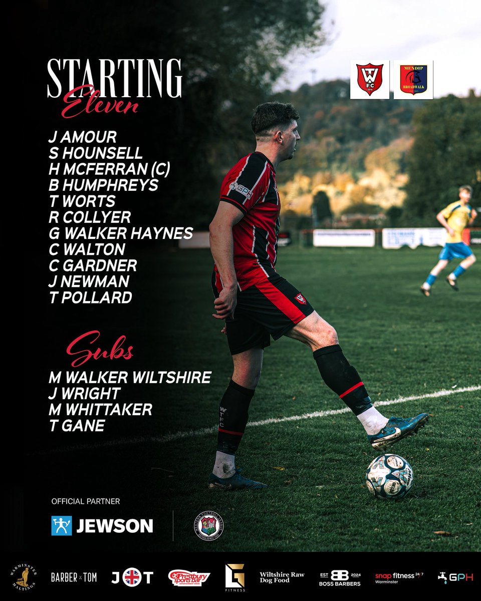 Todays Lineup against <a href="/MendipBroadwalk/">Mendip Broadwalk FC</a> 

Jake Wright back from a long spell on the sidelines😍

Henry McFerran captains the side🔥

Come on your Warmy 👊🏻🔴⚫️