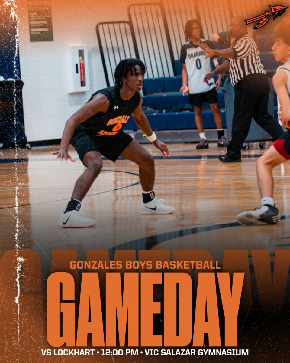 ApachesGHS's tweet image. Home opener for the Gonzales varsity boys basketball team! Come out to Vic Salazar Gymnasium at 12:00pm today as the Apaches host a solid Lockhart team. Varsity only today!