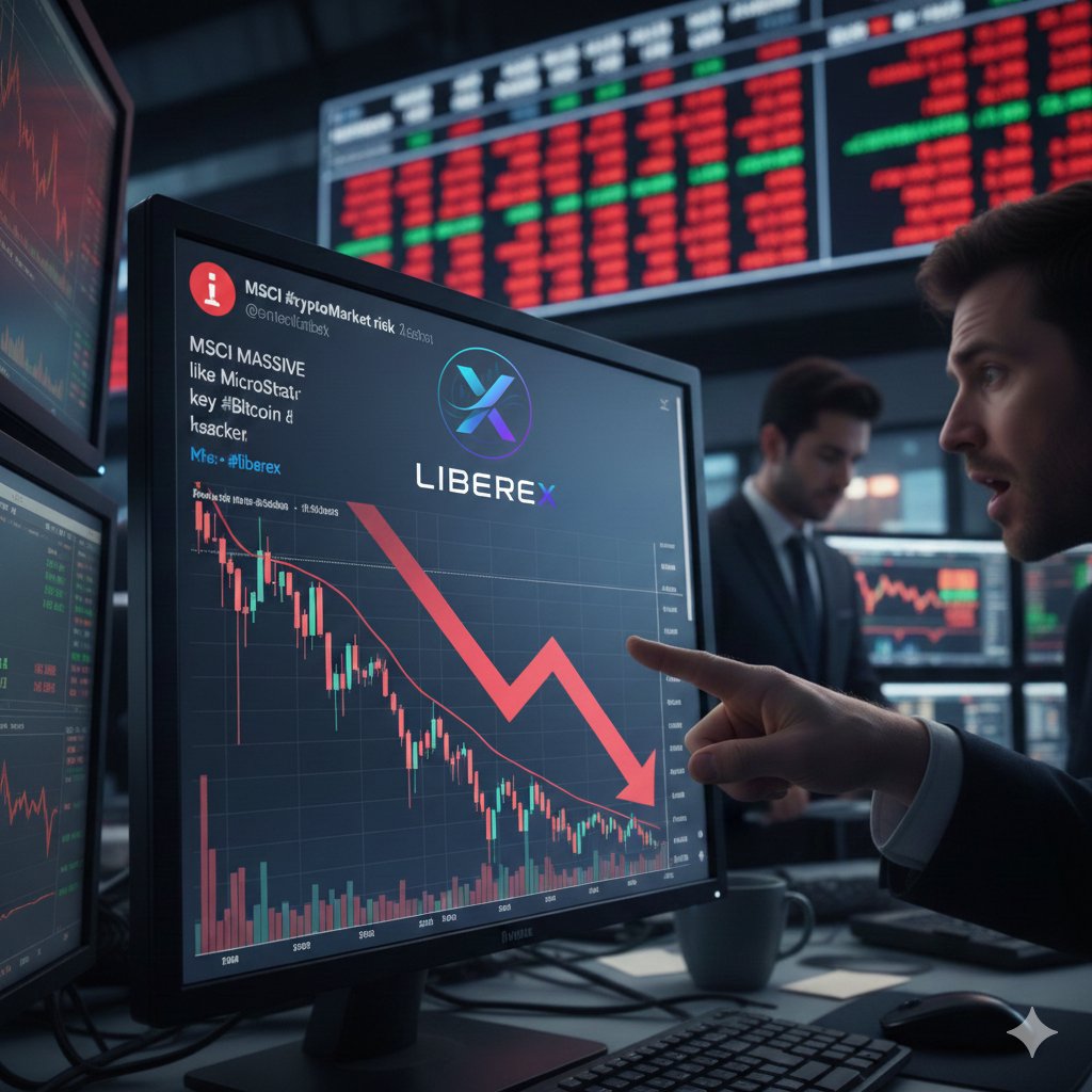 LiberexDex's tweet photo. ๐จ MASSIVE #CryptoMarket risk alert! MSCI ruling by Jan 2026 could reclassify firms like MicroStrategy as 'funds'. This forces index funds to sell, eliminating key #Bitcoin demand & sparking a major sell-off. Market already reacting. ๐ #MSCI #MarketRisk #liberex https://t.co/TvPBTtLHaG