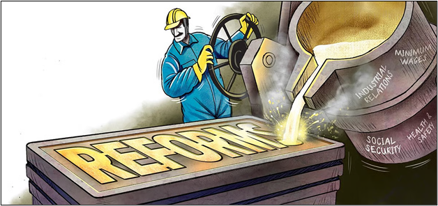 BJP4India's tweet image. 🚨 𝐁𝐈𝐆𝐆𝐄𝐒𝐓 𝐋𝐀𝐁𝐎𝐔𝐑 𝐑𝐄𝐅𝐎𝐑𝐌 𝐈𝐍 𝐈𝐍𝐃𝐈𝐀𝐍 𝐇𝐈𝐒𝐓𝐎𝐑𝐘

For decades, workers across India were governed by 𝟐𝟗 𝐁𝐫𝐢𝐭𝐢𝐬𝐡-𝐞𝐫𝐚 𝐥𝐚𝐰𝐬. Complex. Outdated. Built for a nation that does not exist anymore.
India replaces them with 𝟒 𝐦𝐨𝐝𝐞𝐫𝐧,…