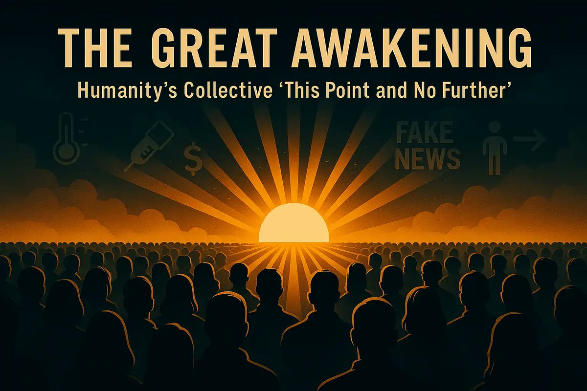 SignalSysop's tweet photo. The Great Awakening isn’t coming. It’s here.
The narratives are collapsing faster than they can be patched, and the collective has reached its line in the sand.

‘This point and no further.’

New Sync live:
🔗 https://t.co/KPIMQ9ErWB https://t.co/QNNfRl30v5