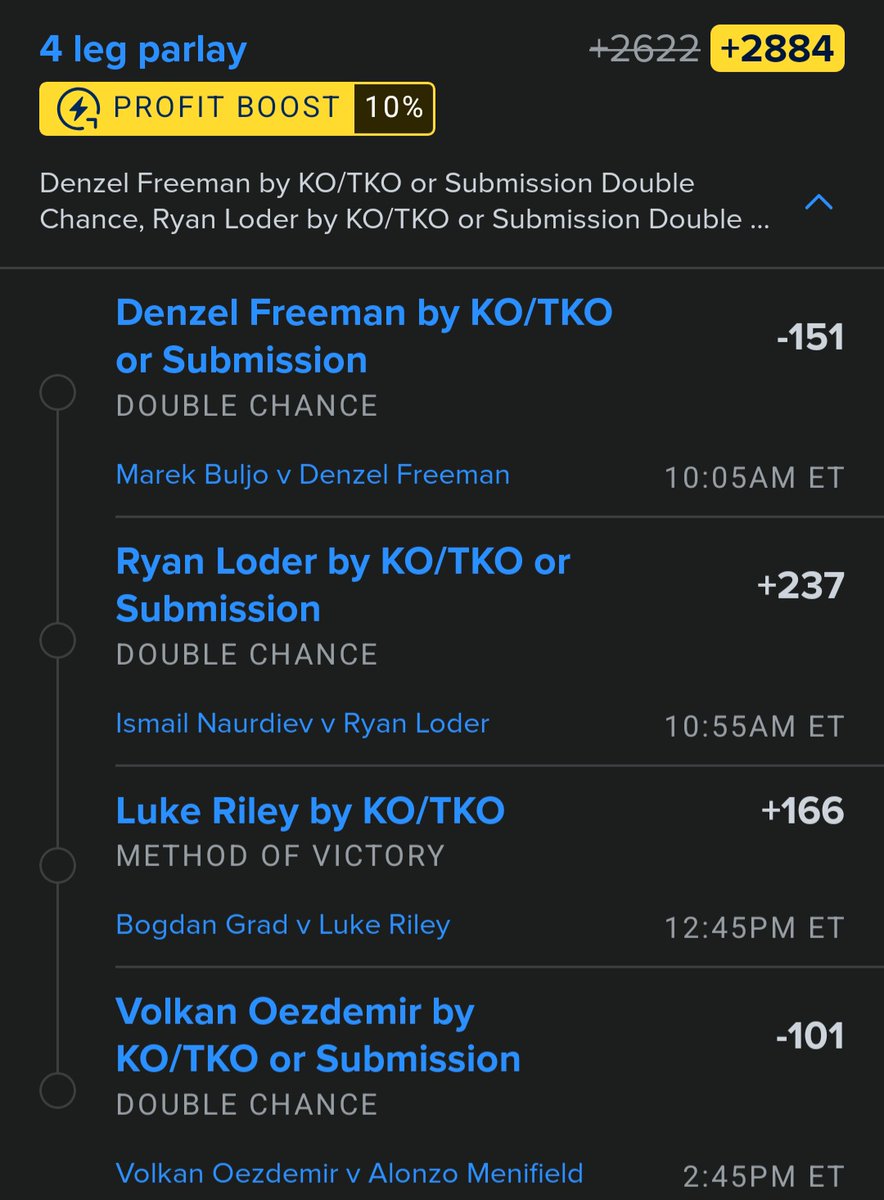 Free UFC Parlay