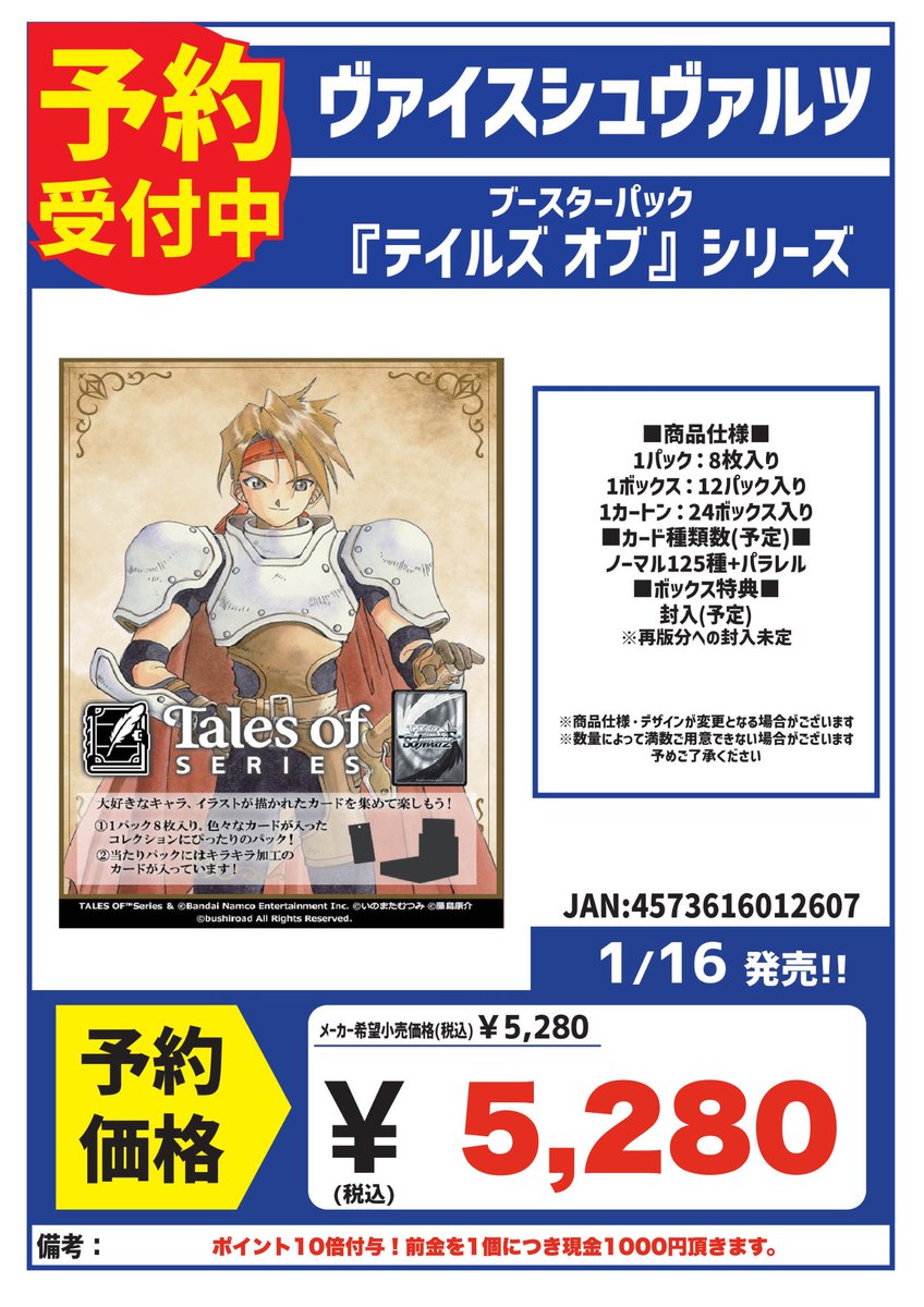 ヴァイスシュヴァルツ 「テイルズオブ シリーズ」 トライヤルデッキ