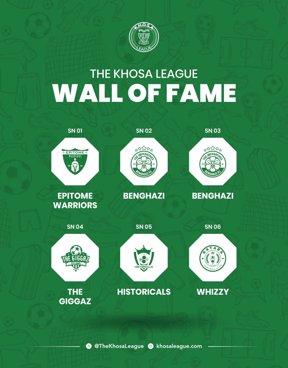 Historic is what the #KhosaLeague is.🏆 
A close look at the Champions for the past 6 seasons.
Who will join the list in #TKLS7?

 #khosaUpdates || #khosaleagueVII