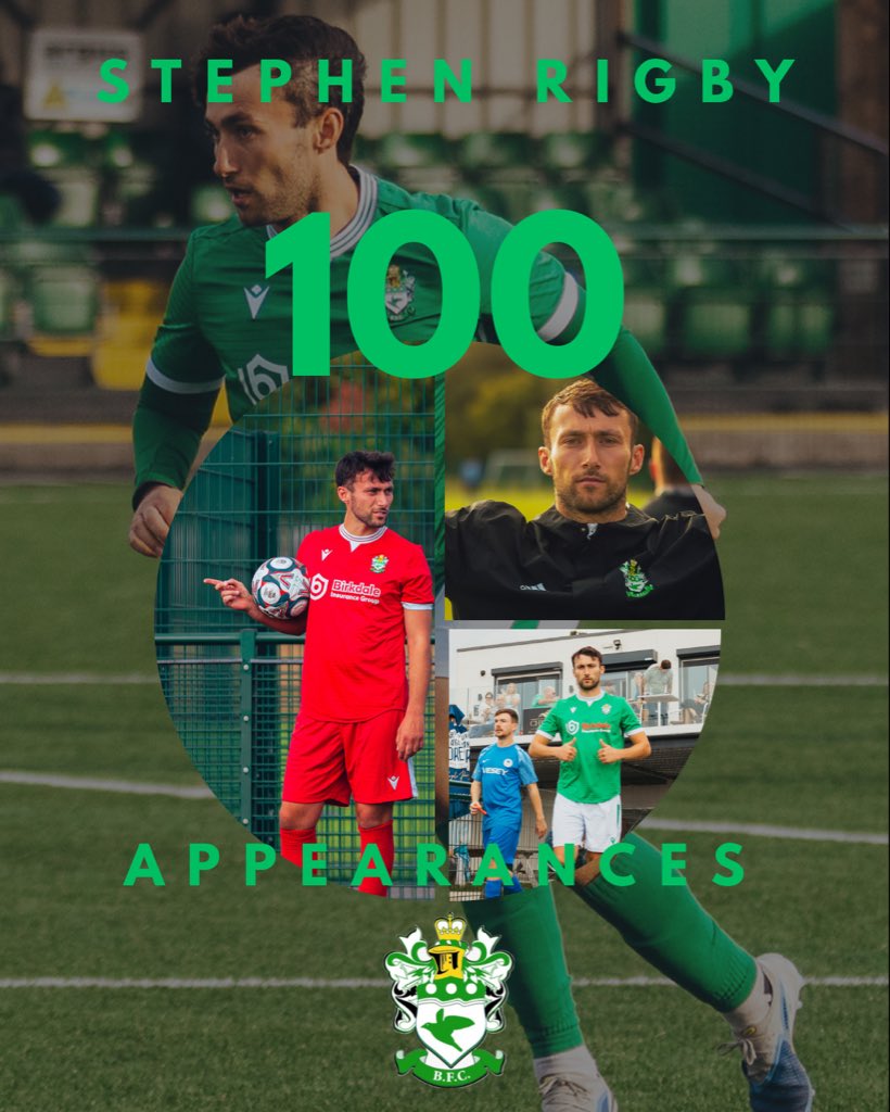 Congratulations to Stephen Rigby on his 100th game for Burscough FC today!
 A fantastic milestone and a testament to your commitment, hard work, and passion for the club. 

Thank you for everything you’ve given on and off the pitch - your leadership and consistency mean so much