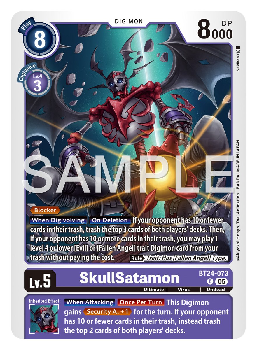 digimon_tcg_EN's tweet image. [Card Reveals]

Hello Digimon Tamers!
Today’s cards are [BT24-069 Vilemon] &amp;amp; [BT24-073 SkullSatamon]!

BOOSTER #TIMESTRANGER [BT-24]
In stores January, 2026!
world.digimoncard.com/products/pack/…

#DigimonCardGame
#DigimonTCG
#Digimon