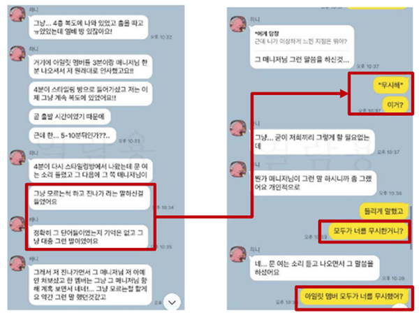 a1071364's tweet photo. Four Lies Told by Pham Hanni.

1. Claim that ILLIT mocked her

Hanni asserted—even in court—that ILLIT mocked her through their words and actions.
However, she presented no concrete evidence to support this.
Despite that, this claim caused ILLIT to become a target of tokkis and suffer harassment.

2. Distortion of the greeting incident

Hanni claimed that ILLIT greeted her briefly and coldly, but CCTV footage shows ILLIT bowing 90 degrees to her.

3. Suspicion of fabricating the “ignore her” remark

At the National Assembly hearing, the manager testified that he said “ignore her,” but in her own messages, Hanni said she didn’t remember exactly what he said.
It was actually Min Hee-jin who suggested the phrase “ignore her,” effectively establishing the wording “mu-si-hae.”

4. Inconsistency in her claim of deciding to attend the hearing alone

Hanni said she alone decided to attend the National Assembly hearing and that the company wasn’t aware.
But it was later confirmed that the day before the hearing, a meeting took place with lawyer Sejong, Min Hee-jin, and Hanni together.