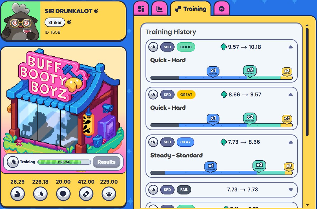 _abcdragon_'s tweet image. Day №4
His focus remains unbreakable — especially when he thinks a bottle might be nearby. Nothing can stop Sir Drunkalot — Protector of Imaginary Wine, Champion of Questionable Motivation — as he dives deeper into the training only he understands.
@Moku_HQ 
#MyMokiChampion