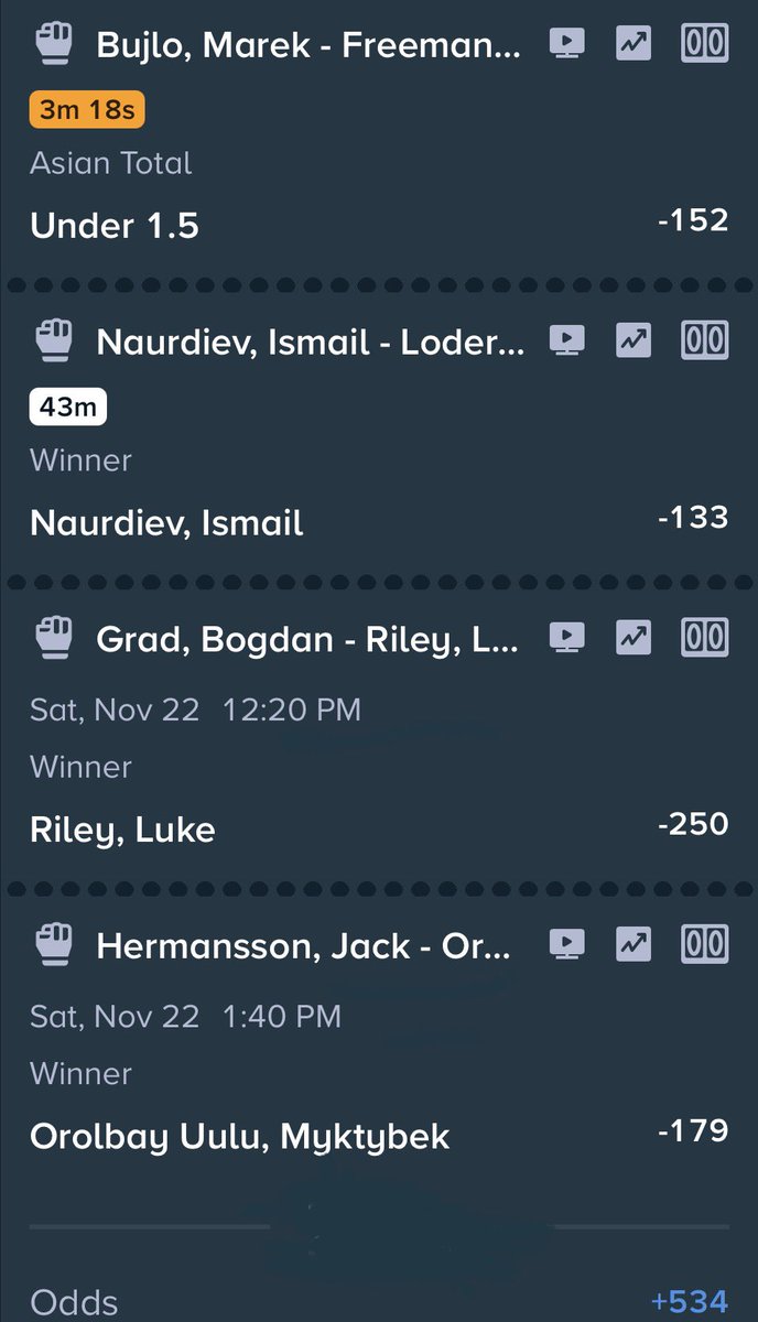 PropBetScience's tweet image. 🥋 UFC Qatar Parlay 🥋

(+534)
(+27,273)