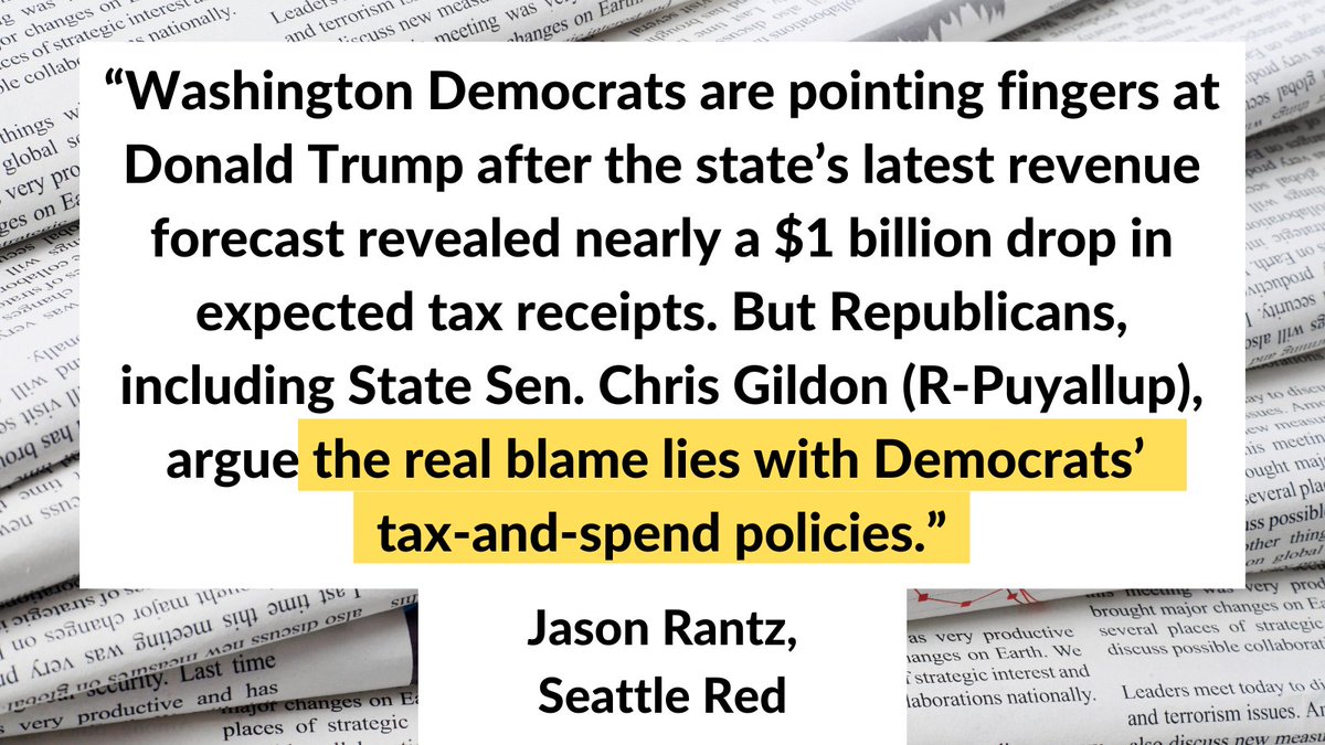 WashingtonSRC's tweet image. Olympia Democrats’ Budget has put WA in nearly a $1 BILLION shortfall.

This terrible fiscal news comes after Olympia Democrats shut the public out of the budget process, then passed the LARGEST TAX INCREASES and spending spree in WA state history. 

Additionally, the Democrat…