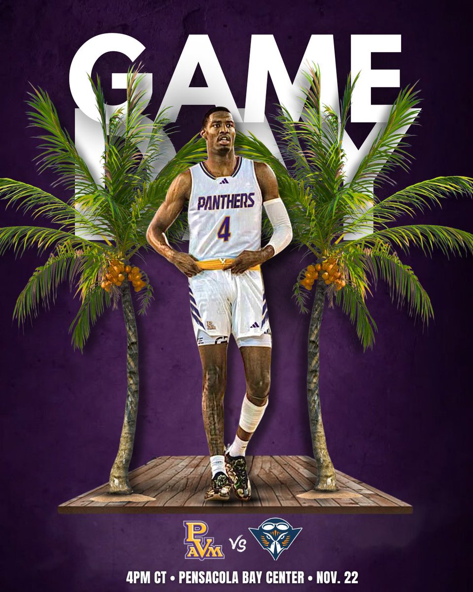 PVAMU_MBB's tweet image. 𝐆𝐀𝐌𝐄𝐃𝐀𝐘 𝐈𝐍 𝐓𝐇𝐄 𝐁𝐀𝐘 𝐂𝐄𝐍𝐓𝐄𝐑!
⁣⁣
🆚 UT-Martin
🏟️ Pensacola Bay Center 
⏰ 4PM [CT]
📺 YouTube
⁣⁣⁣
#PvamuMBB | #PantherPride