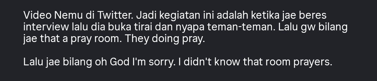 wonderfulbeat's tweet photo. "Video found on Twitter. So this activity is when jae finishes his interview then he opens the curtains and greets his friends. Then I said jae that a pray room. They are praying.

Then jae says oh God I'm sorry. I didn't know that room prayers." https://t.co/My6WDT76Nl