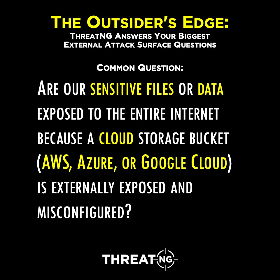 threatngsec's tweet image. Exposed #CloudBuckets are a governance failure! Data Leak Susceptibility confirms if sensitive data is public on AWS/Azure/GCP. Stop the leak.

Learn more at: threatngsecurity.com/data-leak-susc…

#EASM #CTEM #ExternalExposure #ExternalRisk #Cybersecurity #InfoSec
