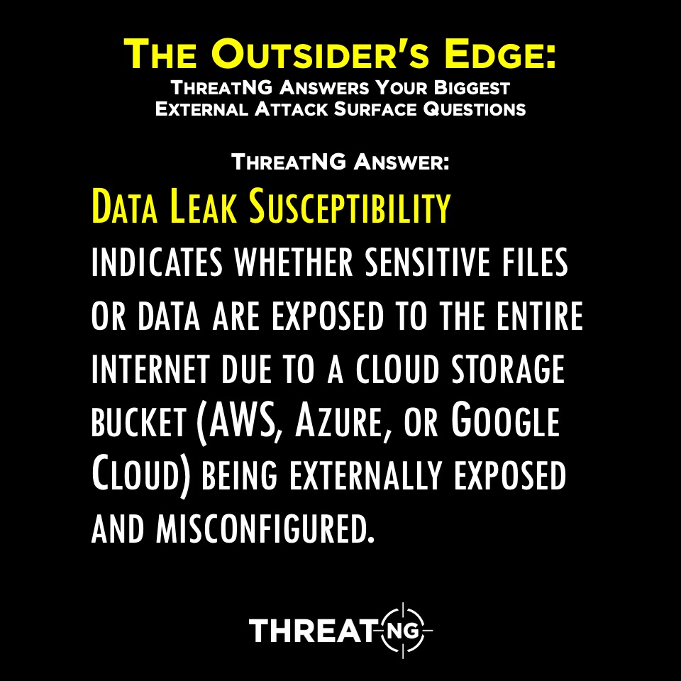 threatngsec's tweet image. Exposed #CloudBuckets are a governance failure! Data Leak Susceptibility confirms if sensitive data is public on AWS/Azure/GCP. Stop the leak.

Learn more at: threatngsecurity.com/data-leak-susc…

#EASM #CTEM #ExternalExposure #ExternalRisk #Cybersecurity #InfoSec